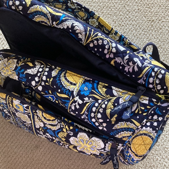 Vera Bradley Laptop Backpack Ellie Blue Elephant Paisley Campus Pockets Zip EUC main image 5
